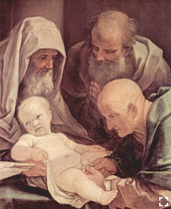 Joseph prays while Jesus is circumcised
